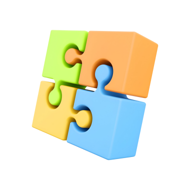 Problem çözme ve yaratıcılığı sembolize eden renkli bir yapboz parçası düzeneği.