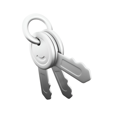 Bir yüzükteki üç gümüş anahtar, genellikle kapıları açmak ya da eşyaları güvence altına almak için kullanılır..