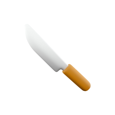 Pürüzsüz bir bıçağı ve basit bir sapı olan bir mutfak bıçağı, yemek kesmek ve hazırlamak için tasarlanmış..