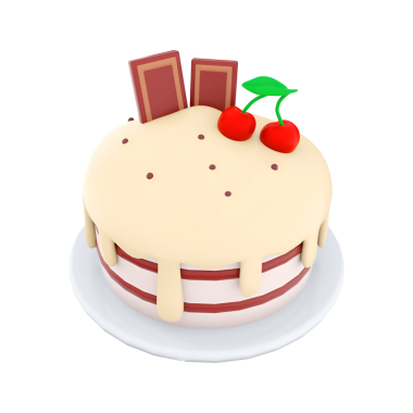 Çikolata ve kirazla kaplı lezzetli bir pasta. Kutlamalar ve tatlı aşıkları için mükemmel..