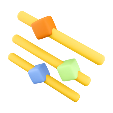Geometrik şekilli renkli çubuklar, çocukların oyun ve öğrenme aktiviteleri için tasarlanmış..