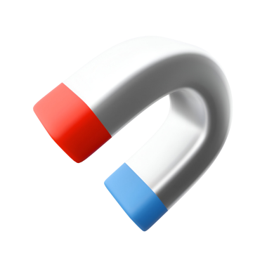 Genellikle manyetik özellikleri göstermek için eğitim ortamlarında kullanılan kırmızı ve mavi uçlu klasik bir U-şekilli mıknatıs.