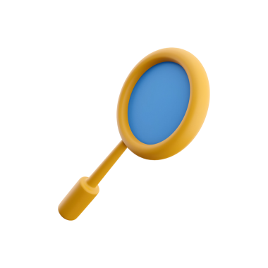 Mavi mercekli ve sarı saplı stilize bir büyüteç, soruşturmayı veya keşfi sembolize ediyor..