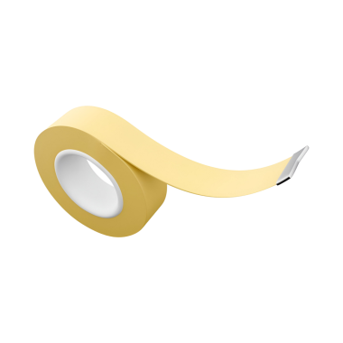 Pürüzsüz yüzeyi olan sarı yapışkan bir bant rulosu. Genellikle çeşitli el işi ve onarım işlerinde kullanılır..