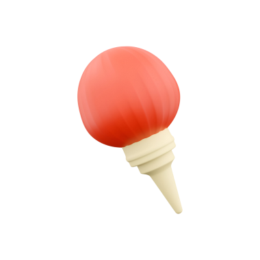 Genellikle soslar ve malzemeler için kullanılan kırmızı bir sos şişesinin stilize edilmiş bir çizimi..