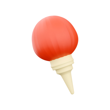 Yumuşak servis kıvrımlı kırmızı dondurma külahının stilize edilmiş bir çizimi..