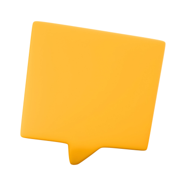 Basit bir sarı konuşma balonu simgesi, genellikle dijital tasarımda iletişim veya mesajlaşma amacıyla kullanılır..