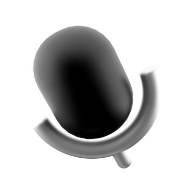 Ses kaydını veya ses iletişimini temsil etmek için kullanılan biçimlendirilmiş bir mikrofon simgesi.