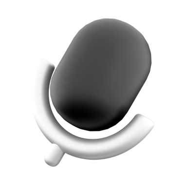 Dijital uygulamalarda ses kaydını veya ses giriş özelliklerini temsil etmek için kullanılan biçimlendirilmiş bir mikrofon simgesi.