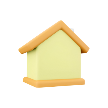 Basit, yumuşak renklerde bir ev çizimi, grafik tasarımı ve dijital projeler için ideal.