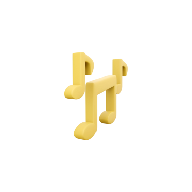 Müzikal notaları köpek şeklinde birleştiren neşeli bir grafik tasviri, müzik ve evcil hayvanların neşesini sembolize ediyor..