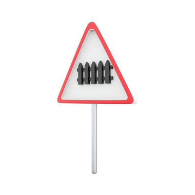 Çitin varlığını gösteren üçgen bir uyarı işareti..