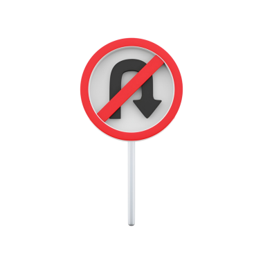 U dönüşü yapmanın yasak olduğunu belirten U dönüşü işareti yok.