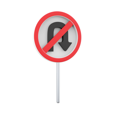 U dönüşü yapmanın yasak olduğunu belirten U dönüşü trafik işareti yok.