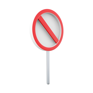 Yuvarlak, kırmızı ve beyaz giriş yasağı işareti.