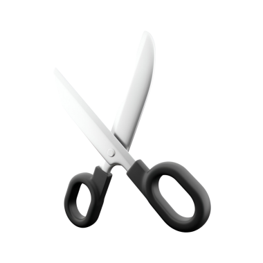 Zarif bir tasarımı olan bir makas, çeşitli malzemeleri kesmek için kullanılır..