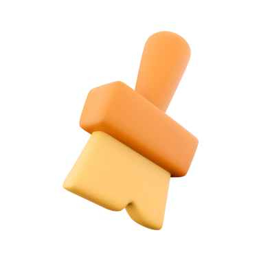 Bir boya fırçasının stilize edilmiş bir çizimi, tasarımı ve şekli vurgulanıyor, muhtemelen sanatsal veya yaratıcı amaçlar için kullanılıyor..