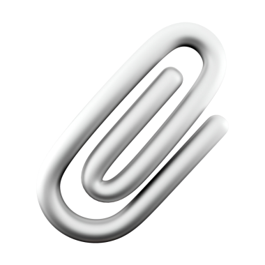 Dijital iletişimde eklenti ve organizasyonu temsil eden stilize bir ataç simgesi.