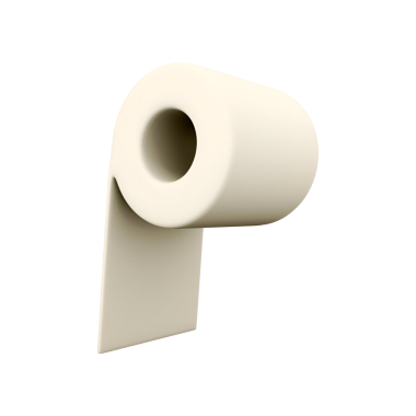 Tuvalet tutacağında bir rulo tuvalet kağıdı, tuvaletlerde pratik kullanım için tasarlanmış..