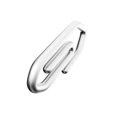 Kağıt parçalarını bir arada tutmak için tasarlanmış gümüş bir ataç..