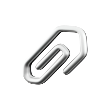 Basit, metalik bir ataç simgesi, genellikle dijital iletişimde bağlanmayı veya organizasyonu temsil etmek için kullanılır..