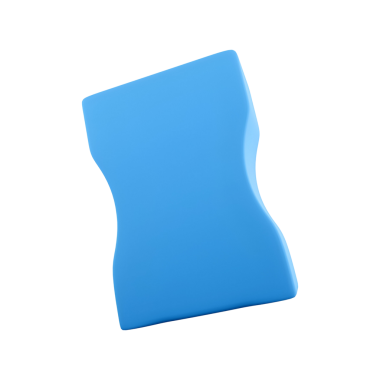 Kalem izlerini düzeltmek için tasarlanmış pürüzsüz, mavi bir silgi, kolay başa çıkmak için eşsiz bir şekli var..