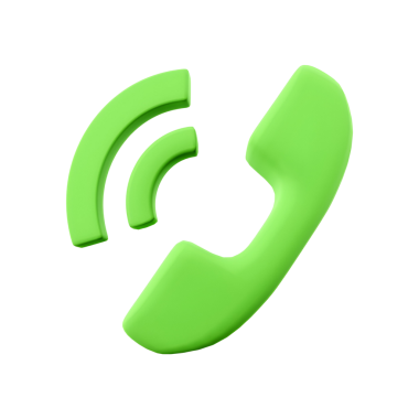 İletişim ve bağlantıyı temsil eden yeşil bir telefon simgesi.