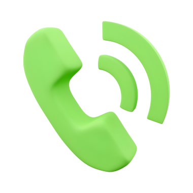 Ses dalgaları ve iletişimi sembolize eden yeşil bir telefon simgesi.