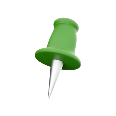 Metalik uçlu yeşil bir raptiye, genellikle tahta ya da duvarlara not ya da kağıt iğnelemek için kullanılır..