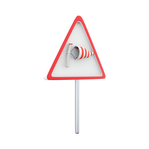 Trafik konisi içeren üçgen bir uyarı işareti, önümüzde bir uyarı ya da inşaat olduğunu gösterir.