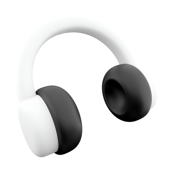 Bir çift modern, minimalist kulaklık. Ses keyfi ve konfor için tasarlanmış..