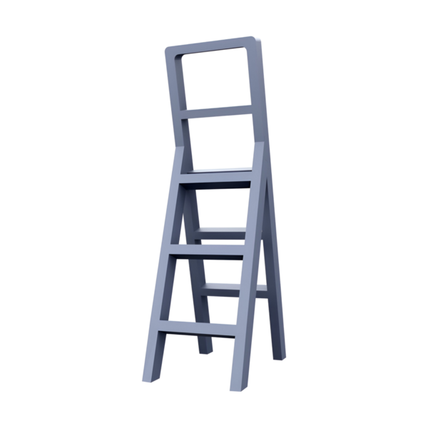 Güvenli ve verimli bir şekilde yükseltilmiş bölgelere ulaşmak için tasarlanmış basit, dört adımlı bir merdiven..