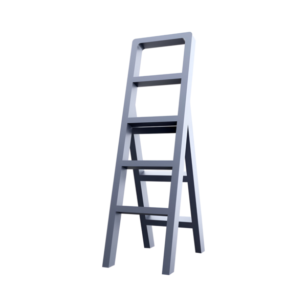 Tırmanmak ve yüksek yerlere güvenli bir şekilde ulaşmak için tasarlanmış basit, dört adımlı bir merdiven..