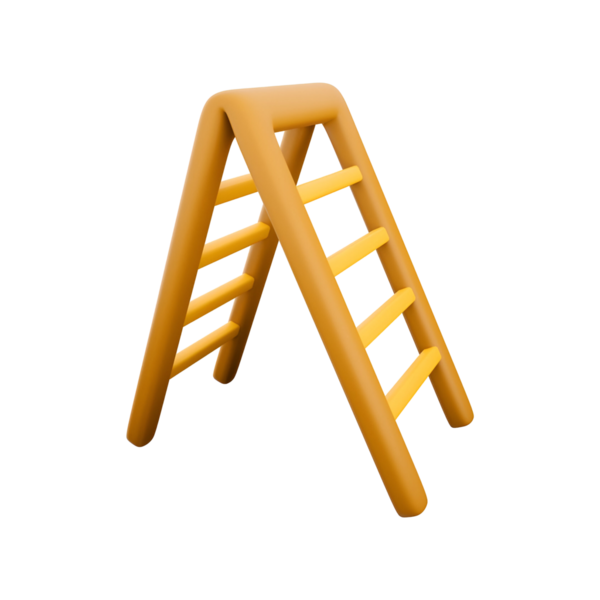 Çocuk oyunu için tasarlanmış sarı kaydırak merdiveni fiziksel aktiviteyi ve eğlenceyi teşvik ediyor..