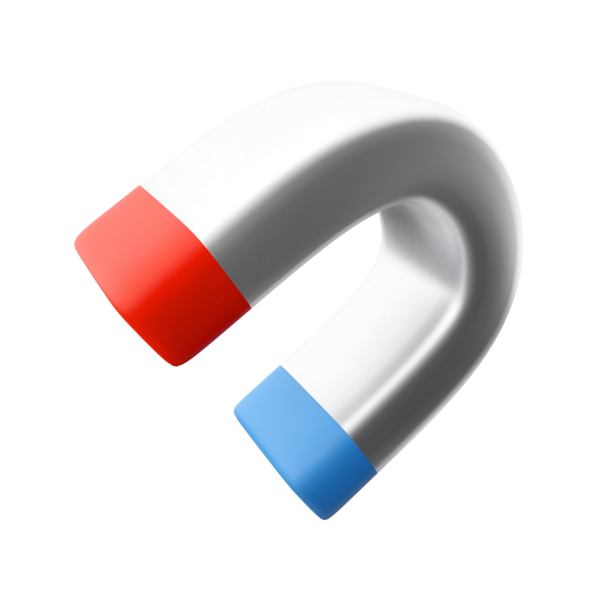 Genellikle manyetik özellikleri göstermek için eğitim ortamlarında kullanılan kırmızı ve mavi uçlu klasik bir U-şekilli mıknatıs.