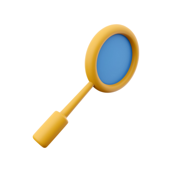 Sarı ve mavi büyüteç, genellikle küçük detayları ya da nesneleri yakından incelemek için kullanılır..