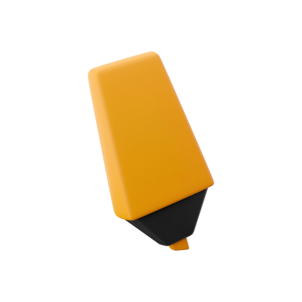 Siyah uçlu sarı fosforlu kalem, genellikle metin işaretlemek ve önemli bilgileri vurgulamak için kullanılır.