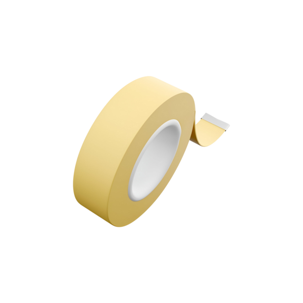 Sarı yapışkan bir bant rulosu. Genellikle ambalaj, el işi ve onarım gibi çeşitli amaçlar için kullanılır..
