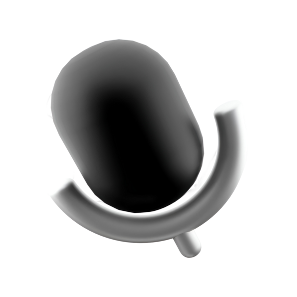 Ses kaydını veya ses iletişimini temsil etmek için kullanılan biçimlendirilmiş bir mikrofon simgesi.