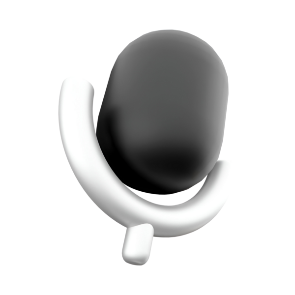 Ses kaydı veya iletişimi temsil eden biçimlendirilmiş bir mikrofon simgesi.