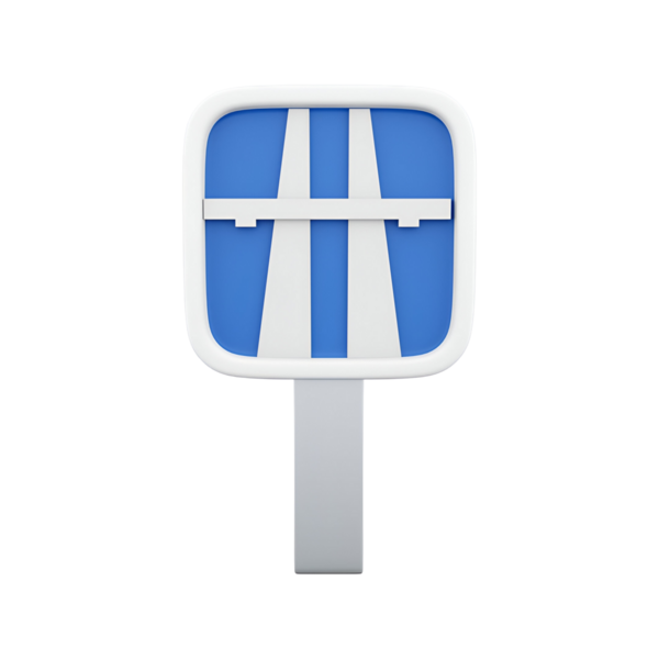 Önümüzde bir otoyol ya da otoyol olduğunu gösteren bir tabela..