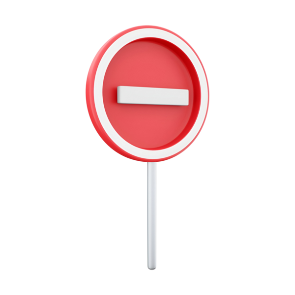 Yatay beyaz çubuğu olan kırmızı dairesel bir işaret giriş ya da kısıtlı erişim alanını gösterir.
