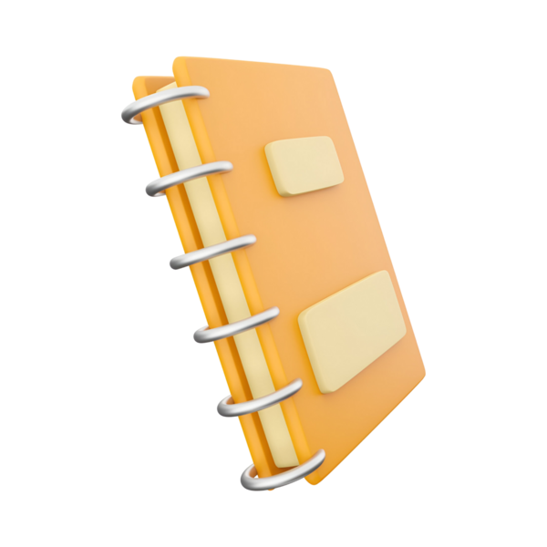 Not almak ya da düzenlemek için dizayn edilmiş spiral ciltli turuncu bir defter..