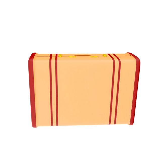 Seyahat ve bagaj depolama için tasarlanmış kırmızı çizgili renkli bir bavul..