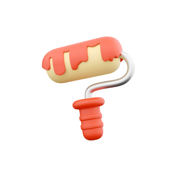 Renkli boya silindiri damlayan boya, yaratıcılığı ve ev geliştirme projelerini sembolize ediyor..