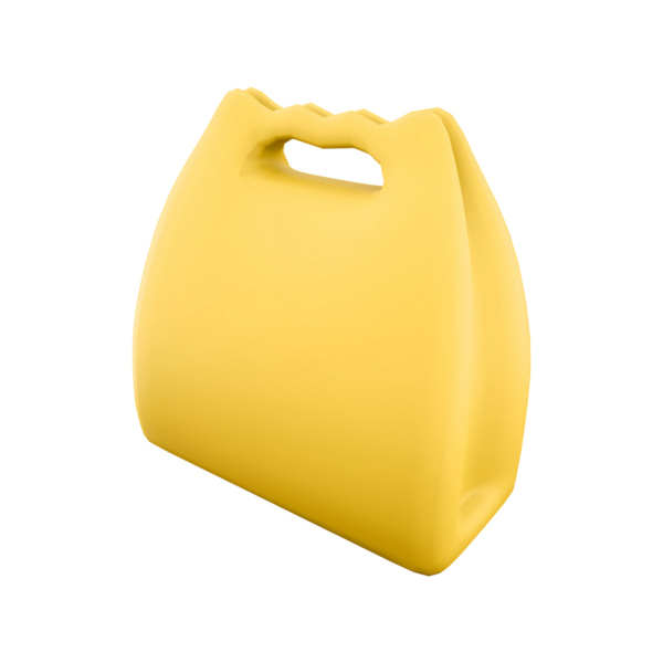 Sarı, modern çantalı, saplı, öğle yemeği veya atıştırmalıklar için uygun..