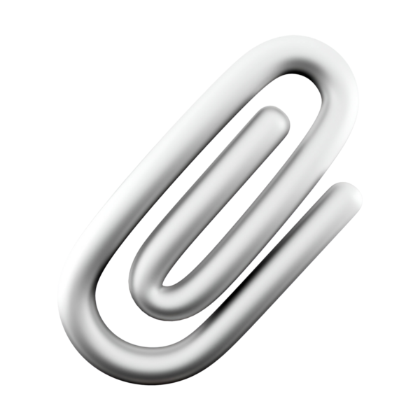 Dijital iletişimde eklenti ve organizasyonu temsil eden stilize bir ataç simgesi.