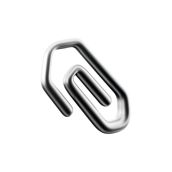 Kağıt parçalarını bir arada tutmak için tasarlanmış metalik bir ataç. Parlak ve modern bir görünüm sergiliyor..