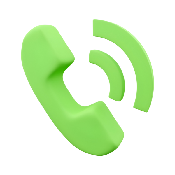 Ses dalgaları ve iletişimi sembolize eden yeşil bir telefon simgesi.