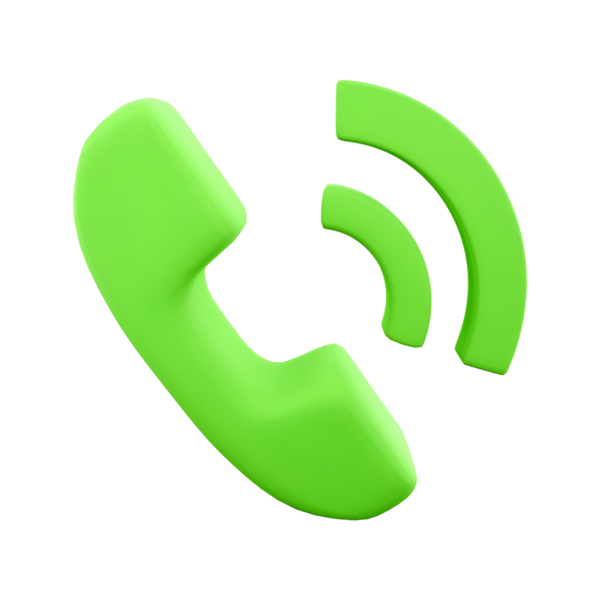 Ses dalgaları ve iletişimi sembolize eden yeşil bir telefon simgesi.